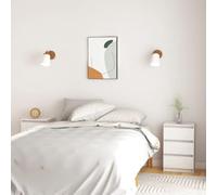 Ziaphsol Table de chevet en pin massif blanc, 40 x 29,5 x 64 cm, lot de 2, table d'appoint pratique pour chambre à coucher et salon, avec 3 tiroirs pour vos objets