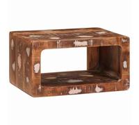 Ziaphsol Table de Chevet Marron 45 x 30 x 24 cm en Bois recyclé Massif avec tiroir étagère pour Chambre Salon dortoir Meuble Rangement scandinave Vintage