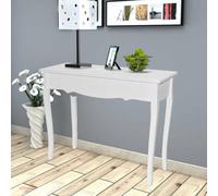 Ziaphsol Table de Console Blanche en MDF et pin pour Salon, Chambre ou Couloir avec Fixation Murale, Design Compact et Motif Floral, idéale comme Meuble d'appoint, Rangement ou Coiffeuse
