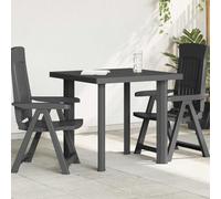 Ziaphsol Table de jardin anthracite - 80 x 75 x 72 cm - En plastique résistant aux intempéries - Avec trou pour parasol - Pour jardin, balcon, terrasse, extérieur, camping et pique-nique, peu