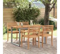 Ziaphsol Table de jardin grise - 140 x 80 x 75 cm - En bois d'acacia massif - Résistante aux intempéries - Extensible - Avec étagère - Pour jardin, terrasse, balcon, extérieur, camping et pique-nique
