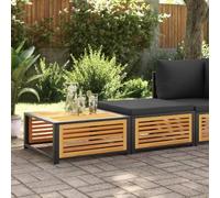 Ziaphsol Table de Jardin modulable en Bois d Acacia Massif, canapé Fauteuil Pouf Angle élément siège avec Coussin Amovible, Structure Acier Enduit, pour Jardin extérieur terrasse Balcon Patio Lounge