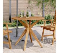 Ziaphsol Table de jardin ronde Ø 85 x 75 cm, en bois d'acacia, résistante aux intempéries, pliable et extensible, stable, pour jardin, terrasse, balcon, extérieur, pique-nique, salon, camping