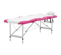 Ziaphsol Table de massage pliable 4 zones avec structure en aluminium, rembourrée, appui-tête et accoudoirs réglables, 191 x 70 cm, portable pour massage, bien-être, spa, pratique