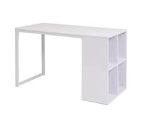 Ziaphsol Table d'écriture Blanche 120x60x75 cm Bureau Moderne avec Rangement Compartiments pour Domicile télétravail étudiant Organisation Ergonomique