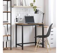 Ziaphsol Table d'ingénierie en bois vieilli et acier - 100 x 50 x 76,5 cm - Réglable en hauteur - Table d'ordinateur - Table de travail - Bureau à domicile - Économie d'espace - Pour intérieur