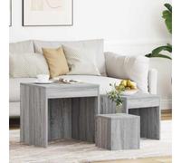 Ziaphsol Tables gigognes 3 pcs Sonoma Gris Bois d'ingénierie pour Salon Chambre à Coucher Meuble d'appoint, Chevet, Bout de canapé, Console, guéridon, Rangement Pratique