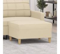 Ziaphsol Tabouret rembourré en tissu crème 70 x 55 x 41 cm, cadre en contreplaqué, siège en mousse, comme pouf ottoman pour salon, chambre à coucher, couloir