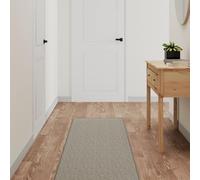 Ziaphsol Tapis de couloir aspect sisal, platine, 50 x 300 cm, antidérapant, lavable, moderne et facile d'entretien, pour couloir, salon, chambre à coucher, extérieur, terrasse, décoration, protège le