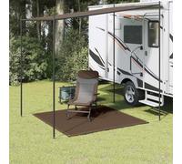 Ziaphsol Tapis de tente - 200 x 200 cm - Marron - En polyéthylène haute densité - Protection du sol d'extérieur avec œillets intégrés - Découpable - Pour camping, tente, auvent, caravane, terrasse