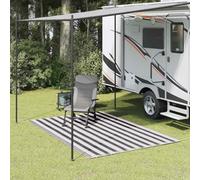 Ziaphsol Tapis de tente 250 x 200 cm, anthracite et blanc, bâche de sol en polyéthylène haute densité avec œillets, accessoires de tente pour camping, terrasse, caravane sous auvent, perméable à l'eau
