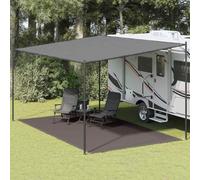 Ziaphsol Tapis de tente - 300 x 500 cm - Anthracite - En polyéthylène haute densité - Bâche de sol respirante avec œillets - Pour tente, auvent de caravane et terrasse - Résistant aux intempéries et