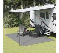 Ziaphsol Tapis de tente anthracite 4 x 3 m en maille polyester avec revêtement en mousse PVC, bâche de sol antidérapante pour auvent et caravane, pliable pour camping, randonnée, intérieur
