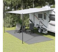 Ziaphsol Tapis de tente anthracite, filet en polyester avec revêtement en mousse PVC, 5,5 x 2,5 m, tapis de sol pour camping, caravane, auvent, surface antidérapante et propre