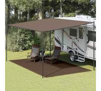Ziaphsol Tapis de tente marron - 300 x 600 cm - En polyéthylène haute densité - Bâche de sol résistante aux intempéries pour tente et auvent de caravane - Avec œillets aux quatre coins - Tapis