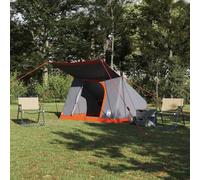 Ziaphsol Tente de Camping compacte en Taffetas Gris et Orange 282 x 225 x 154 cm abri dôme d'igloo pour randonnée Bivouac familiale avec Ventilation et Porte E-Port idéale pour Festival Plage Jardin