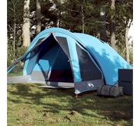 Ziaphsol Tente de camping pour 4 personnes - Bleu - Imperméable - Avec auvent et raccord E - 275 x 183 x 140 cm - Polyester 185T avec revêtement en polyuréthane - Pour extérieur, randonnée, trekking
