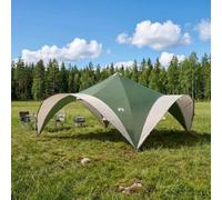 Ziaphsol Tente de fête avec toit vert, 400 x 400 x 320 cm, polyester imperméable, cadre en acier, ventilation, moustiquaire, tension, tente d'extérieur pour fêtes de jardin, mariages et événements
