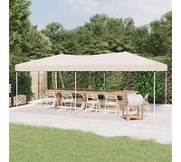 Ziaphsol Tente de réception Pliable Crème 3x6 m avec Cadre en Acier Robuste Tissu Oxford 210D résistant aux UV et à l'eau pour événements extérieurs, Jardin, Patio, fête, Camping