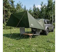 Ziaphsol Tente de voiture vert olive en polyester et acier - 308 x 215 x 220 cm - Pliable avec ouverture d'air - Protection extérieure pour voiture dans le jardin, l'allée et l'été en cas de besoin de