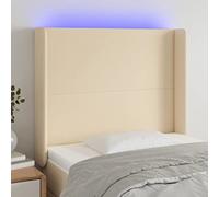 Ziaphsol Tête de lit à LED Crème 93x16x118/128 cm Tissu Durable Support Lumineux Modernité pour Chambre à Coucher Confort et Décoration