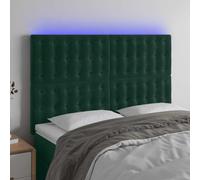 Ziaphsol Tête de lit à LED Vert foncé 144x5x118/128 cm Velours avec éclairage RGB réglable, Support pour Chambre à Coucher Moderne, décoratif, rembourré, Facile à Fixer, pour Adulte et Enfant
