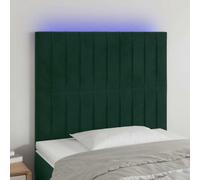 Ziaphsol Tête de lit à LED Vert foncé 80x5x118/128 cm Velours, Panneau Dossier rembourré avec Hauteur réglable, Support de Lecture pour Chambre, Cadre lit et sommier, déco Moderne avec éclairage USB