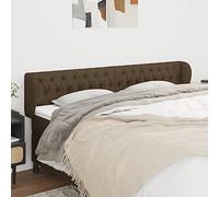 Ziaphsol Tête de lit avec oreilles Marron foncé 203 x 23 x 78/88 cm Tissu réglable en hauteur Robuste pour chambre à coucher, panneau rembourré, cadre de lit, dossier, panneau mural, durable