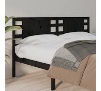 Ziaphsol Tête de lit en Bois Massif Noir 146x4x100 cm pour Chambre à Coucher avec Support et Fixation, Design Rustique, idéal pour décor, Confort Lecture et Protection Murale