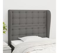 Ziaphsol Tête de lit en tissu gris foncé avec oreilles, réglable en hauteur, 93 x 23 x 118/128 cm, dossier de lit rembourré robuste pour chambre à coucher, design durable