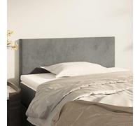 Ziaphsol Tête de lit gris clair 90 x 5 x 78/88 cm en velours, réglable en hauteur, tissu d'ameublement doux, pieds en bois robuste, pour lit de chambre à coucher