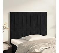 Ziaphsol Tête de lit noire 80 x 5 x 118/128 cm en velours, réglable en hauteur, tissu d'ameublement doux, pieds en bois stable, design classique pour chambre à coucher, lit simple