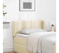 Ziaphsol Tête de lit Oreille Crème 40,5 x 40,5 x 4 cm PVC Cadre en bois rembourré avec mousse pour chambre Accessoires de lit Montage requis