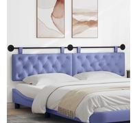 Ziaphsol Tête de lit suspendue en tissu bleu jean de 210 cm de large, montage mural, panneau rembourré, dossier pour chambre à coucher, salon, couloir, ameublement moderne, durable, facile d'entretien