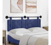 Ziaphsol Tête de lit suspendue en velours bleu police avec montage mural, panneau rembourré rectangulaire, texture douce, cadre en bois durable, design élégant boutonné, convient pour chambre à