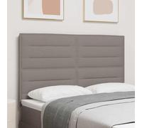 Ziaphsol Tête de lit taupe, 144 cm, tissu réglable, hauteur réglable, bois massif, pin massif, chambre à coucher, cadre de lit, panneau mural