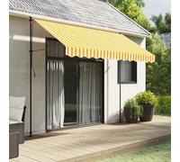 Ziaphsol Tissu de Remplacement cantonniere auvent Jaune Blanc 3 m Toile Store banne pergola Parasol Retractable Impermeable Solaire ombrage terrasse Balcon Jardin