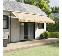 Ziaphsol Tissu de Remplacement de cantonnière d’auvent Jaune Gris, Store banne 480 x 20 cm, Toile pergola 100% Polyester PU, pour Jardin terrasse Balcon ombrage Pluie Soleil