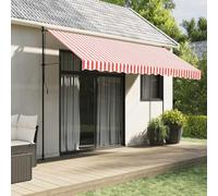 Ziaphsol Tissu de Remplacement pour Store banne auvent Rouge et Blanc 4x3,5 m, Toile Polyester 100%, revêtement PU, Anti UV, pour pergola terrasse Jardin Balcon