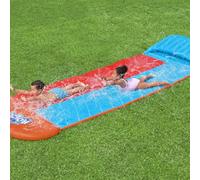 Ziaphsol Toboggan Aquatique Double pour Piscine et Jardin avec Rampe d'éclaboussures à Tsunami, Structure en PVC, Facile à Monter, idéal pour Jeux d'extérieur en Famille, sécurité antidérapante