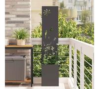 Ziaphsol Toile brise-vue de jardin noire en acier laminé à froid 32 x 150 cm, surface mate avec incrustations décoratives pour terrasse et jardin