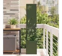 Ziaphsol Toile brise-vue de jardin, vert olive, 32 x 150 cm, en acier laminé à froid, surface mate, pour terrasse, intimité et décoration