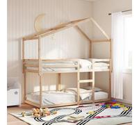 Ziaphsol Toit pour lit d'enfant en pin massif - 203 x 80,5 x 142 cm - Non traité - Côté ouvert - Accessoire de lit avec lieu de retraite calme