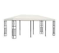 Ziaphsol Tonnelle 3 x 6 m en tissu crème avec cadre en acier et toit en polyester, tente de jardin, tente de fête, auvent, pergola, auvent pour terrasse, événement et barbecue