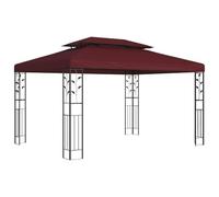Ziaphsol Tonnelle bordeaux 3,97 x 2,96 x 2,68 m en polyester et acier avec cadre en aluminium, toit à lamelles réglable manuellement pour jardin, terrasse, extérieur, camping, événement, barbecue
