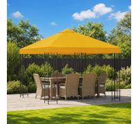 Ziaphsol Tonnelle jaune 3 x 3 m en polyester et acier 190 g/m² - Tente de jardin résistante aux intempéries - Tente de fête pour terrasse, extérieur, jardin, camping, événement avec protection UV et
