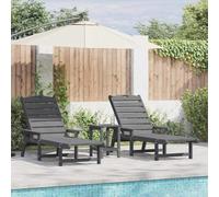 Ziaphsol Transat Bain Soleil Gris Clair en polyéthylène, Lot de 2, Chaise Longue inclinable avec Dossier Multipositions, pour Jardin terrasse Balcon Piscine Plage