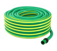 Ziaphsol Tuyau d'arrosage en PVC 5 couches - Vert et jaune - 50 m - 12 à 36 bar - Résistant aux UV - Anti-torsion - Pour arrosage, pelouse, parterre, plantes, conduit d'eau