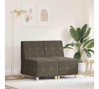 Ziaphsol Unité de Sofa Modulaire sans Accoudoirs 2 pcs Gris foncé en Cuir Synthétique, Design Scandinave Moderne, Facile à Assembler pour Salon, Chambre ou Bureau, Confortable et Résistante