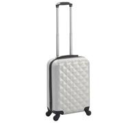 Ziaphsol Valise à roulettes rigide en ABS argenté clair 55 x 36 x 22 cm, bagage à main pour voyage en avion et w nd, avec serrure de sécurité, roulettes à 360 degrés et doublure textile